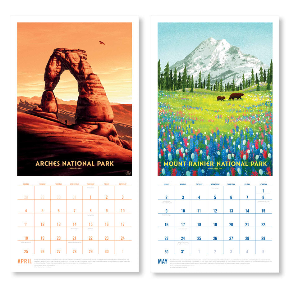 National Parks Calendar by Fifty-Nine Parks (2027)